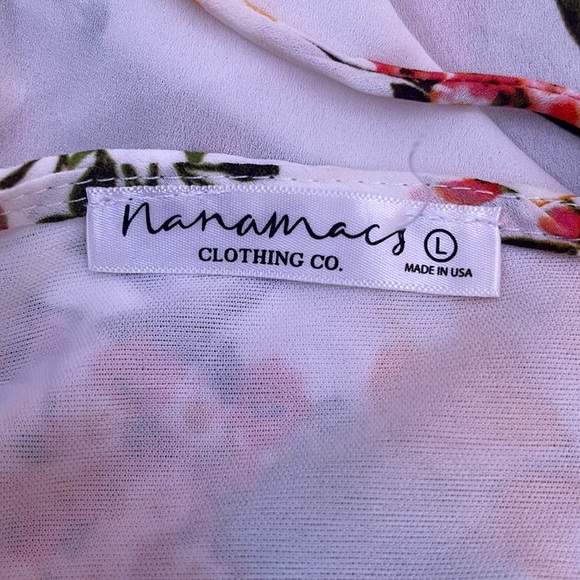 White floral romper super fresh for summer can adjust at waist - Picture 5 of 5